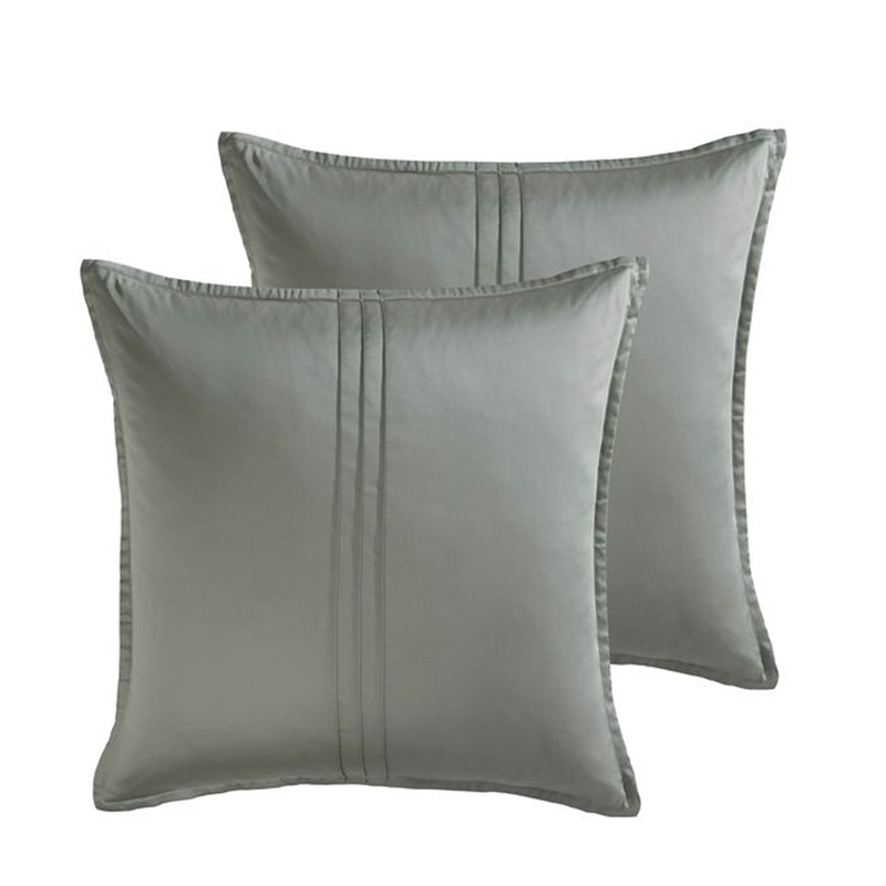 Benjara Keo 8pc Queen Comforter Set- Reversible- Shams- Sage Gray Silky Fabric