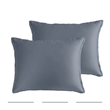 Benjara Keo 8pc Queen Comforter Set- Reversible- Shams Smoke Blue Silky Fabric