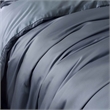 Benjara Keo 8pc Queen Comforter Set- Reversible- Shams Smoke Blue Silky Fabric