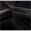 Benjara Storage Ottoman- Tufted Chocolate Brown Faux Leather- 35