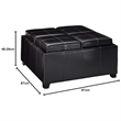 Benjara Storage Ottoman- Tufted Chocolate Brown Faux Leather- 35