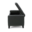 Benjara Storage Ottoman Bench- Dark Gray Fabric- Tufted Top- 51 Inch