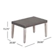 Benjara Bops Outdoor Ottoman- Gray Faux Rattan Wicker- 28