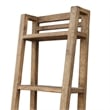 Benjara Bookcase- 5 Tier Ladder Shelves- Rustic Natural Brown Wood- 72 Inch
