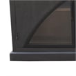 Benjara Evy Wide Sideboard Cabinet- Arch Inspired 4 Glass Doors- Black 96 Inch