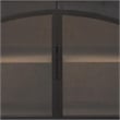 Benjara Evy Wide Sideboard Cabinet- Arch Inspired 4 Glass Doors- Black 96 Inch