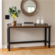 Benjara Fyan Counter Table w Rails- Black Iron Base- 71