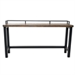 Benjara Fyan Counter Table w Rails- Black Iron Base- 71