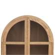 Benjara Bely Tall Curio Cabinet- Arch Accent Glass Doors- Black- Brown 83 Inch