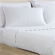 Benjara Keo 3pc Queen Coverlet Set- Reversible- Shams- White Silky Fabric