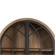 Benjara Veria China Cabinet- 2 Door Arch Frame- Antique Natural Brown- 83 Inch