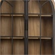 Benjara Veria China Cabinet- 2 Door Arch Frame- Antique Natural Brown- 83 Inch