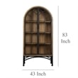 Benjara Veria China Cabinet- 2 Door Arch Frame- Antique Natural Brown- 83 Inch