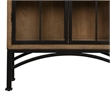 Benjara Veria China Cabinet- 2 Door Arch Frame- Antique Natural Brown- 83 Inch