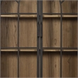 Benjara Veria China Cabinet- 2 Glass Door Arch Frame- Black Iron- 83 Inch