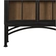 Benjara Veria China Cabinet- 2 Glass Door Arch Frame- Black Iron- 83 Inch