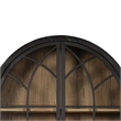 Benjara Veria China Cabinet- 2 Glass Door Arch Frame- Black Iron- 83 Inch