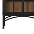 Benjara Veria China Cabinet- 2 Glass Door Arch Frame- Black Iron- 83 Inch