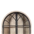 Benjara Veria China Cabinet- 2 Glass Door Arch Frame- Whitewash Wood- 83 Inch