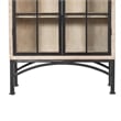 Benjara Veria China Cabinet- 2 Glass Door Arch Frame- Whitewash Wood- 83 Inch