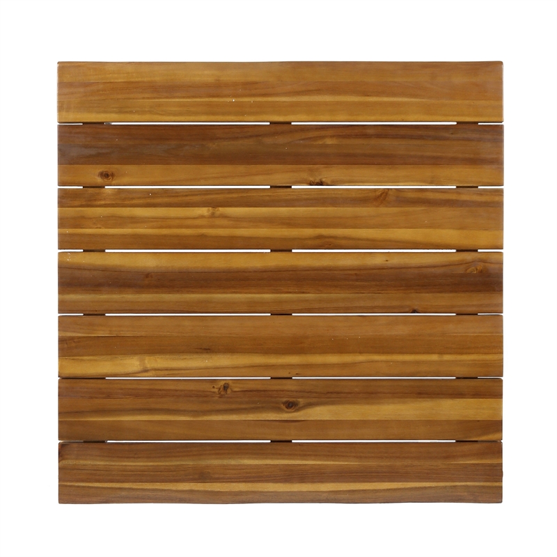 Benjara Zoe Outdoor Coffee Table- Hairpin Legs- 33in Brown Slatted Acacia Wood