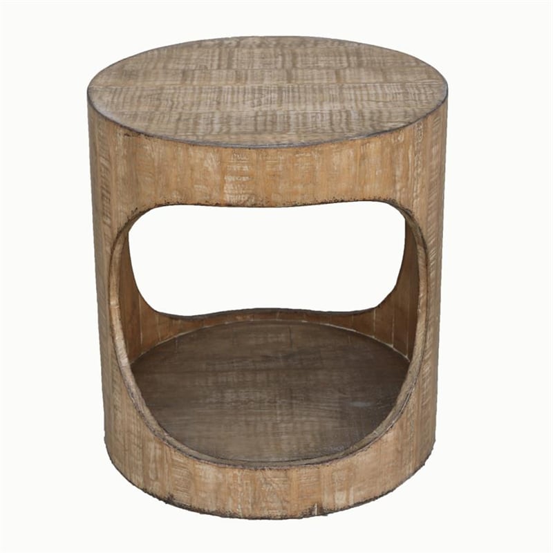 Benjara Roki Side End Table w Shelf- 22