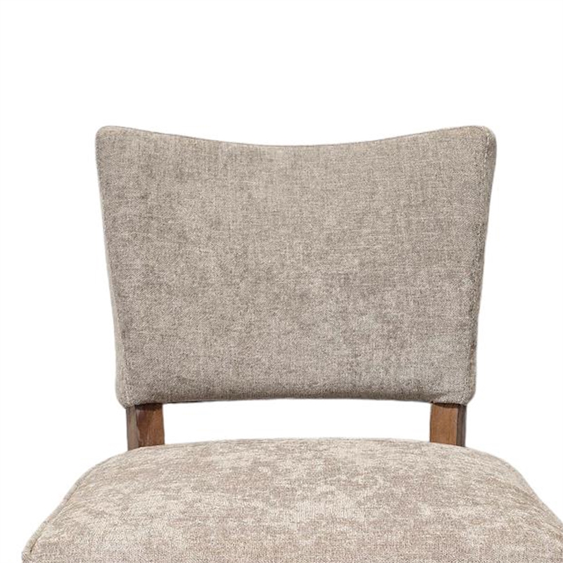 Benjara Rea Dining Side Chair Set of 2- Taupe- Classic Graywash Solid Wood