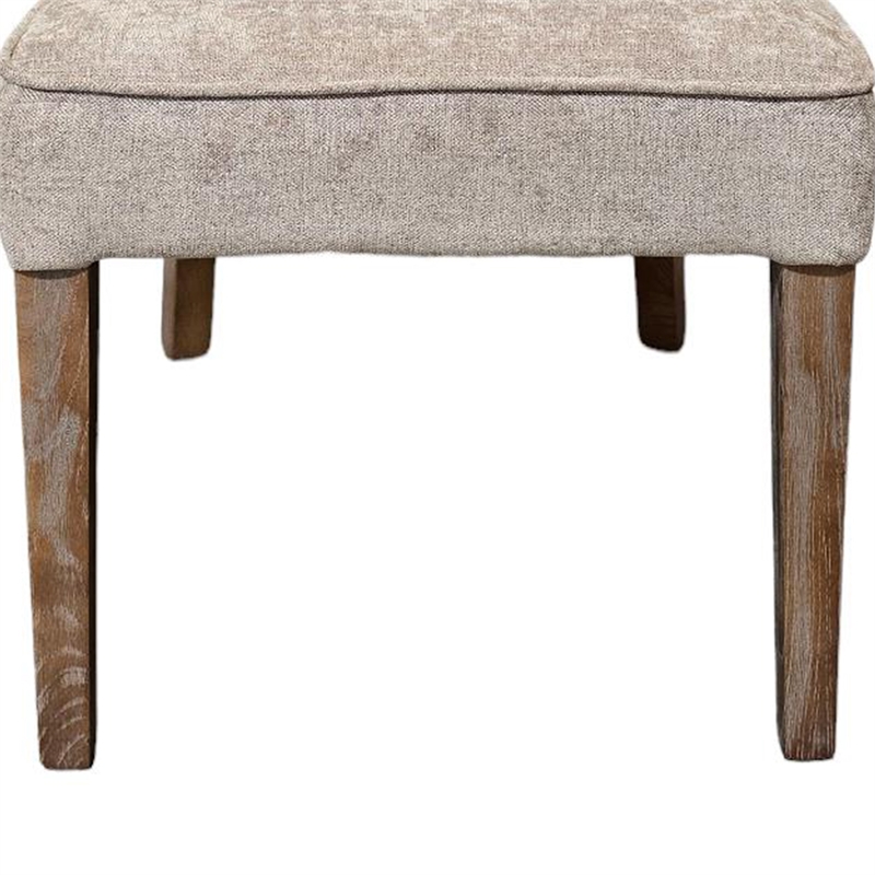 Benjara Rea Dining Side Chair Set of 2- Taupe- Classic Graywash Solid Wood