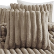 Benjara Sieno 4pc Queen Comforter Set- Taupe Brown Faux Fur Micro Mink Backing