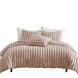 Benjara Sieno 4pc King Comforter Set- Blush Pink Faux Fur- Micro Mink Backing