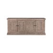 Benjara Miy Sideboard Buffet Cabinet- 4 Door- Medium Gray Pine Wood 83 Inch