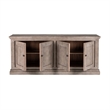 Benjara Miy Sideboard Buffet Cabinet- 4 Door- Medium Gray Pine Wood 83 Inch
