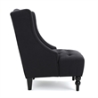 Benjara Tesy Accent Club Chair- Wingback Design- Button Tufted Gray Fabric