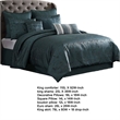 Benjara Beny 10pc King Size Comforter Set- Dark Turquoise Blue Woven Jacquard