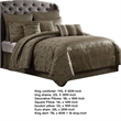 Benjara Beny 10pc King Size Comforter Set- Traditional Gold Woven Jacquard