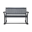 Benjara Outdoor Rocking Loveseat Bench- 50