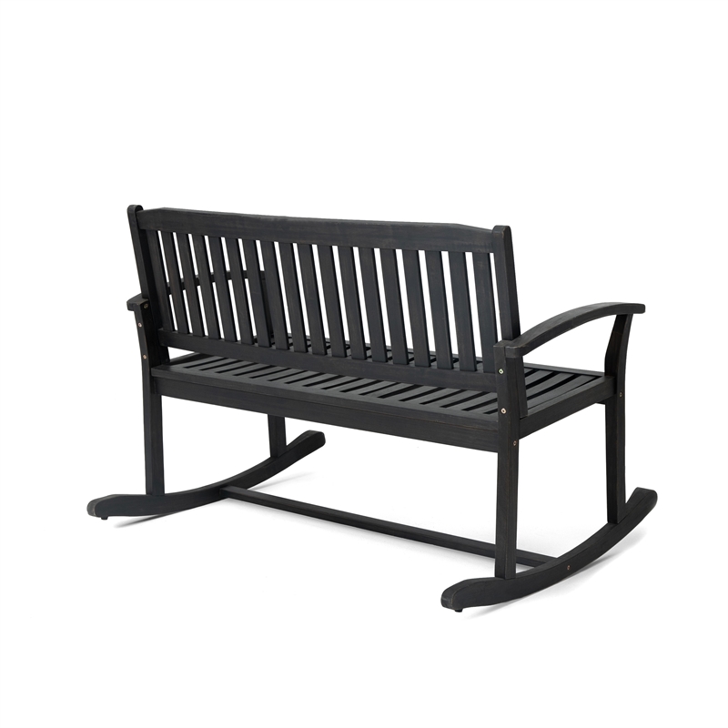 Benjara Outdoor Rocking Loveseat Bench- 50