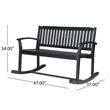 Benjara Outdoor Rocking Loveseat Bench- 50