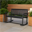 Benjara Outdoor Rocking Loveseat Bench- 50