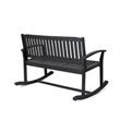 Benjara Outdoor Rocking Loveseat Bench- 50
