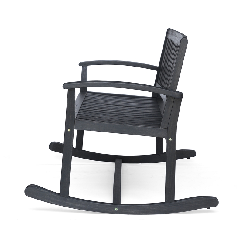 Benjara Outdoor Rocking Loveseat Bench- 50