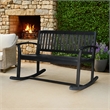 Benjara Outdoor Rocking Loveseat Bench- 50