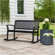 Benjara Outdoor Rocking Loveseat Bench- 50