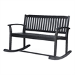 Benjara Outdoor Rocking Loveseat Bench- 50