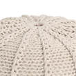 Benjara Round Knitted Pouf Ottoman- Handwoven Details- 20