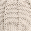 Benjara Round Knitted Pouf Ottoman- Handwoven Details- 20