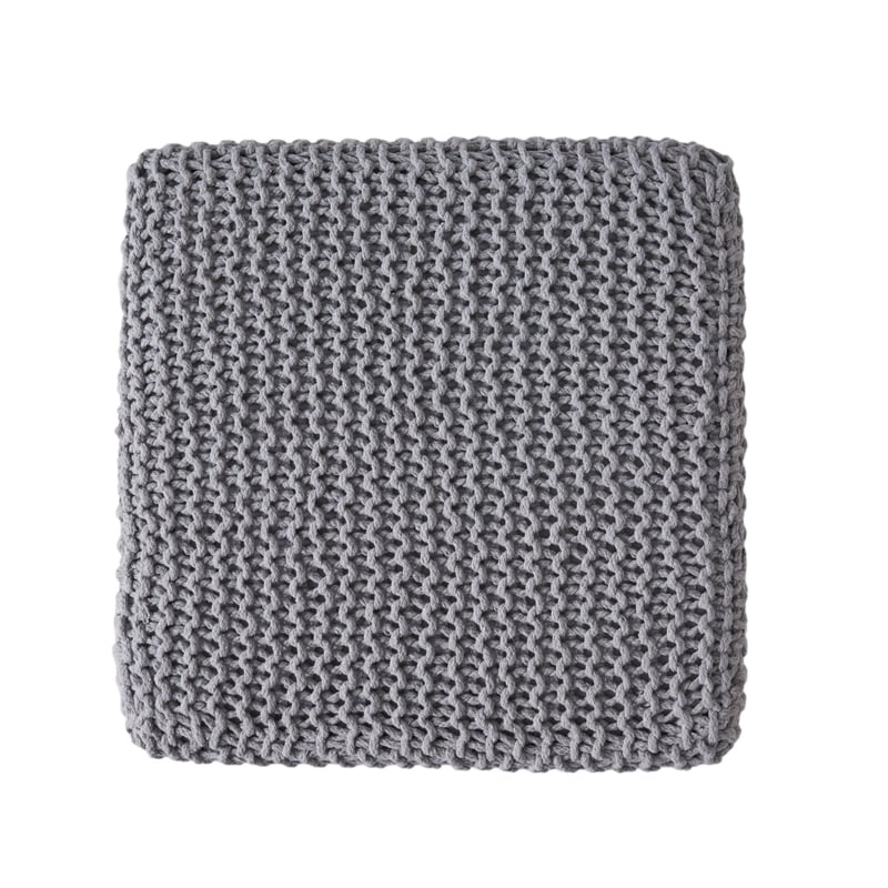 Benjara Square Knitted Footstool Ottoman- Handwoven Design 17