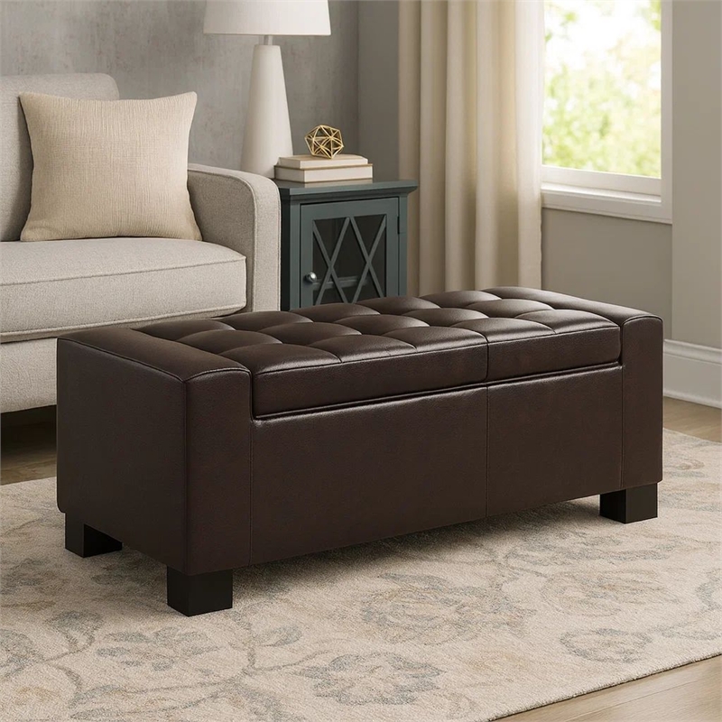 Benjara Liani Ottoman Bench- Storage Top- 50