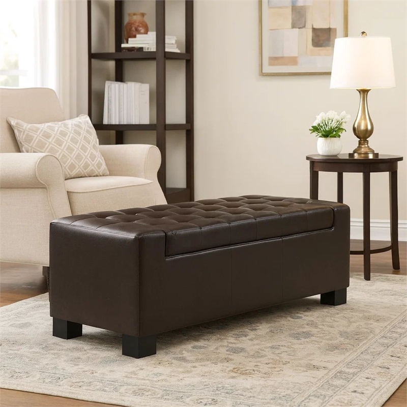 Benjara Liani Ottoman Bench- Storage Top- 50
