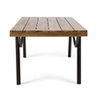 Benjara Patio Coffee Table- Slatted Top- Brown Iron- 50